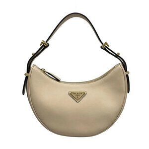 PRADA ARCE small leather shoulder bag Beige Soft Calf Shoulder Bag
